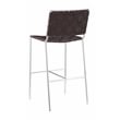 Adelaide Upholstered Pub Height Bar Stool Brown and Chrome