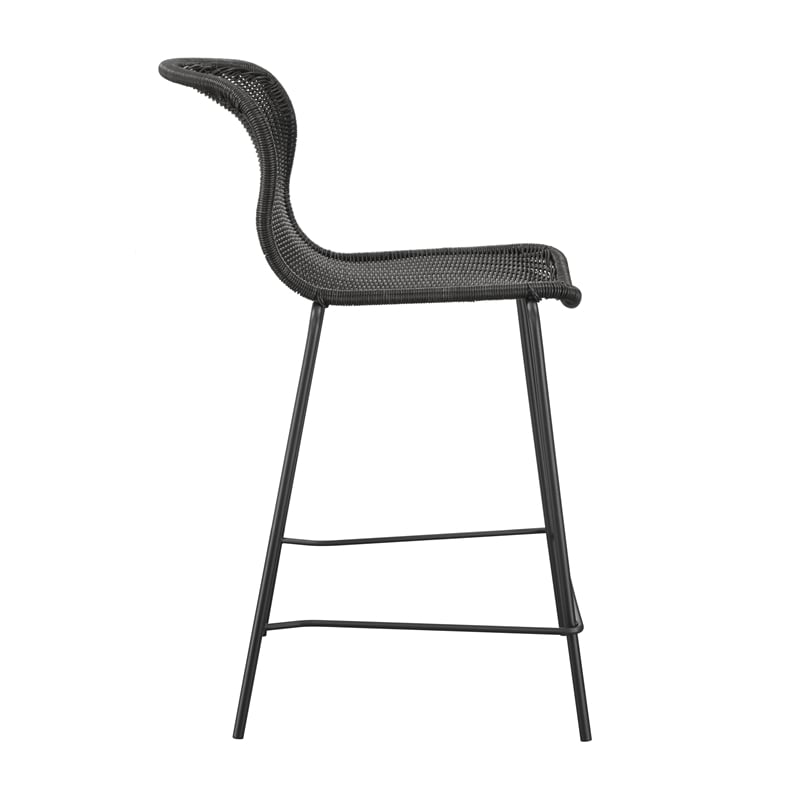 mckinley faux rattan metal counter chair brown