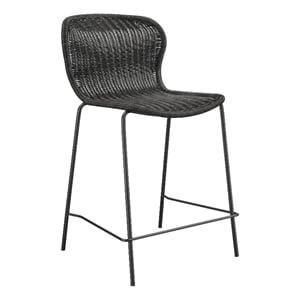 Mckinley Faux Rattan Metal Counter Chair Brown