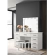 Felicity Upholstered Vanity Stool Metallic and Glossy White