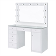 Acena 7-drawer Vanity Set with Lighting White High Gloss