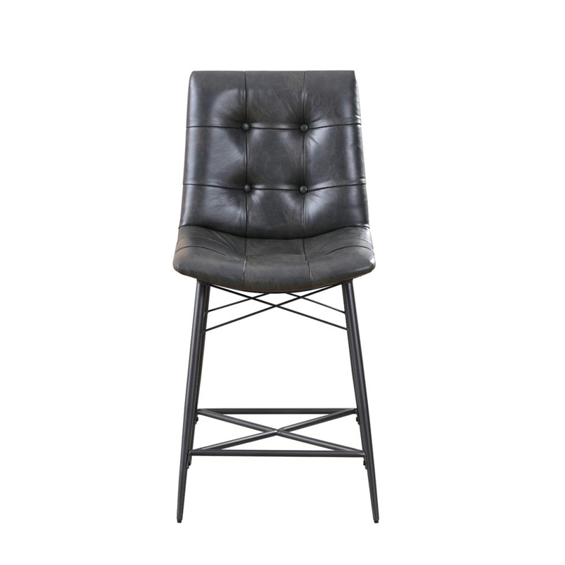 Aiken Upholstered Tufted Counter Chair Charcoal