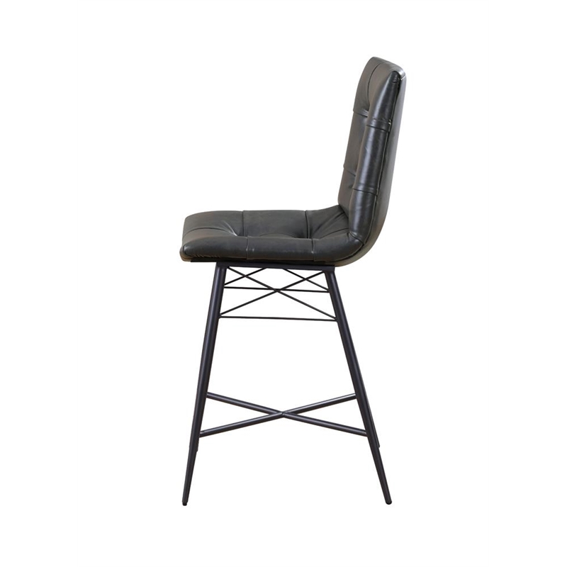 Aiken Upholstered Tufted Counter Chair Charcoal