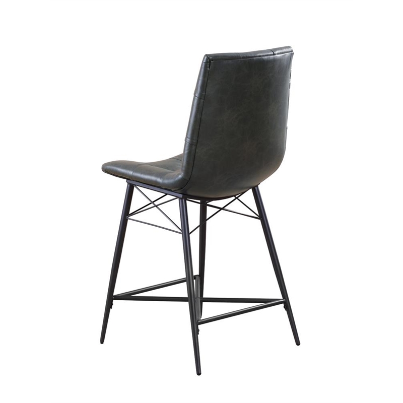 Aiken Upholstered Tufted Counter Chair Charcoal