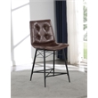 Aiken Upholstered Tufted Counter Chair Brown