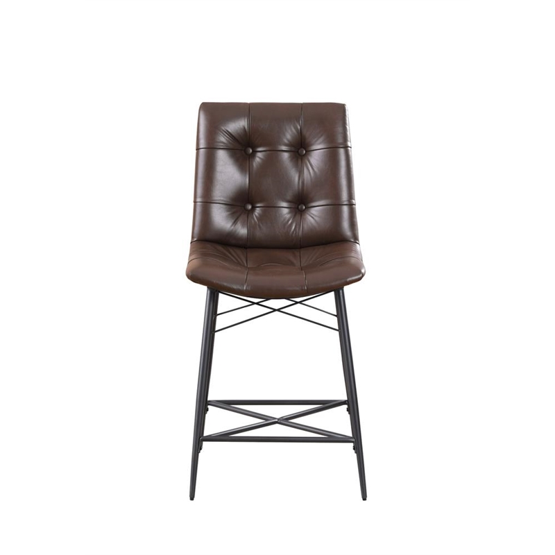 Aiken Upholstered Tufted Counter Chair Brown
