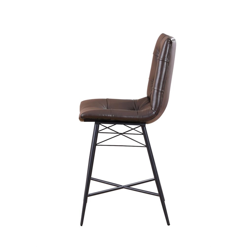 Aiken Upholstered Tufted Counter Chair Brown