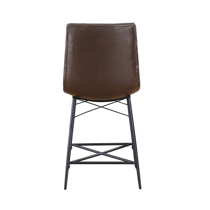 Aiken Upholstered Tufted Counter Chair Brown