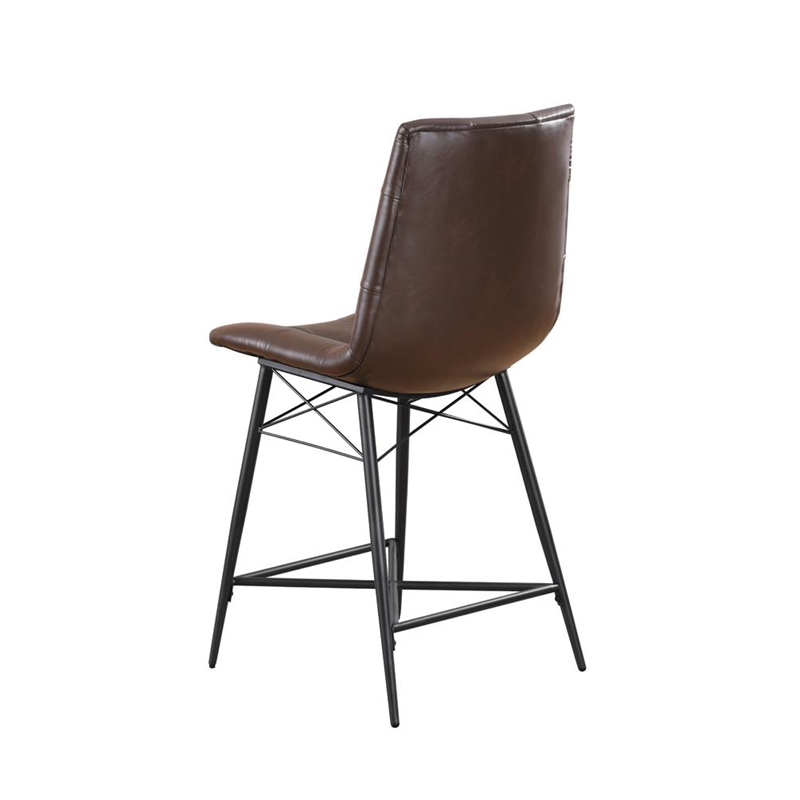 Aiken Upholstered Tufted Counter Chair Brown