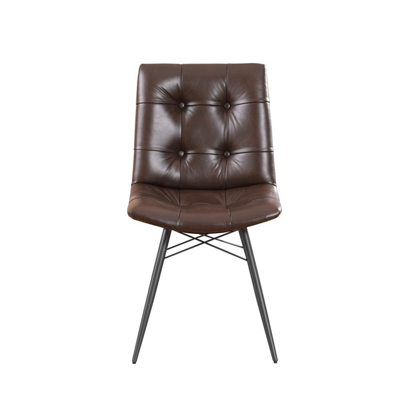 Aiken Upholstered Dining Side Chair Brown (Set of 4)