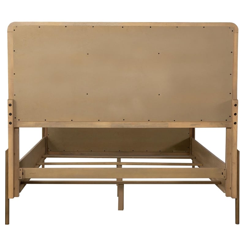 Arini Rattan Queen Panel Bed Sand Wash and Natural Cane