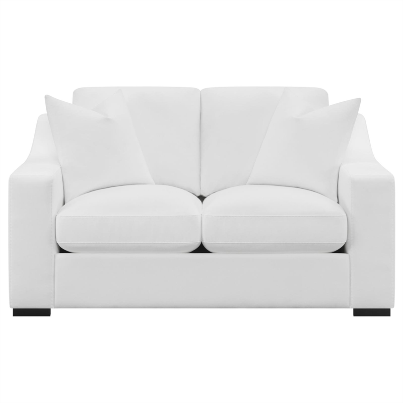 Ashlyn Upholstered Sloped Arm Loveseat White