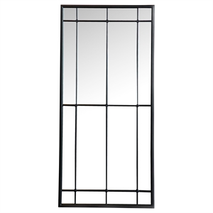 Annetta 24 x 52 Inch Window Pane Wall Mirror Black