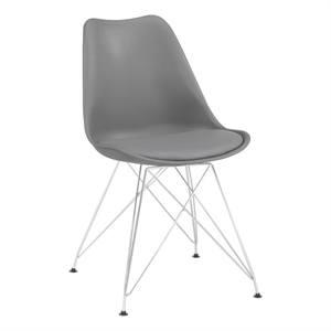 Coaster Juniper Leatherette Upholstered Dining Side Chair in Gray