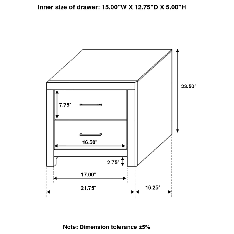 Brantford 2-drawer Nightstand Barrel Oak