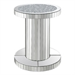 Dorielle Round Mirrored Acrylic Crystal Side Table Silver
