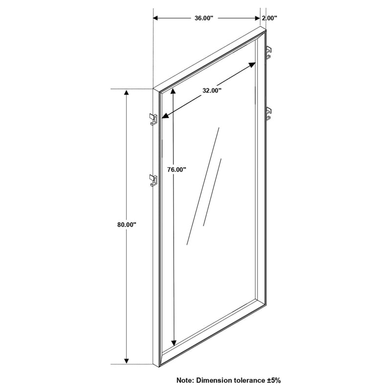 Durango 80-inch Standing Floor Mirror Smoked Peppercorn