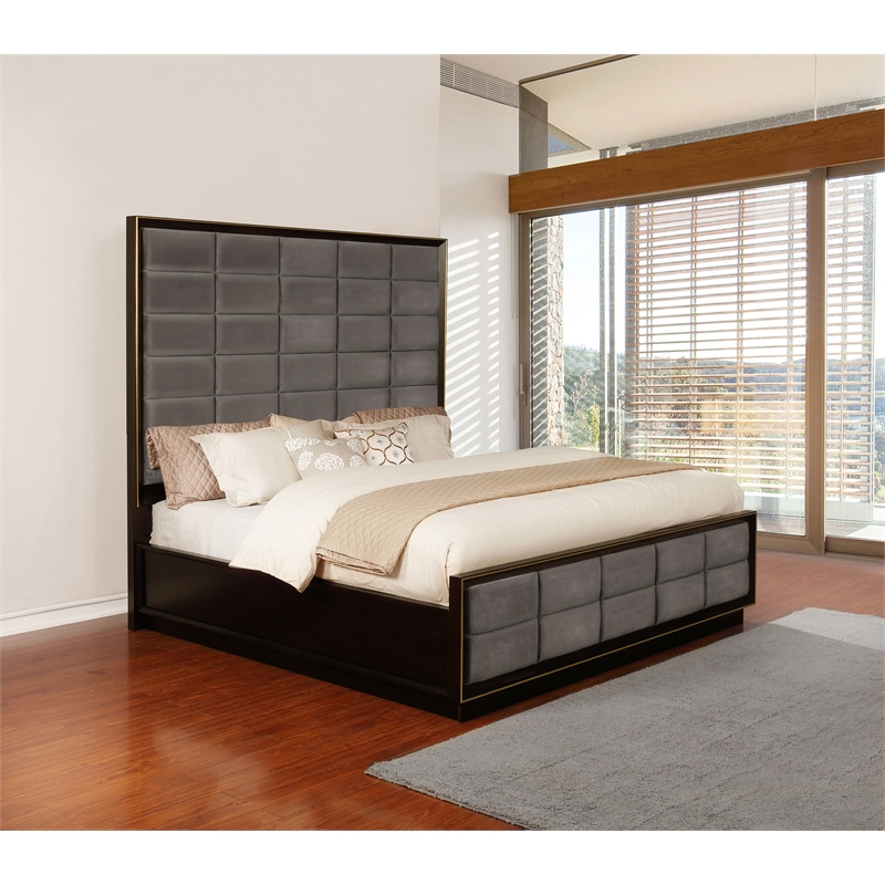 Durango 77-inch Queen Panel Bed Smoked Peppercorn