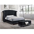 Barzini Upholstered Eastern King Wingback Bed Black