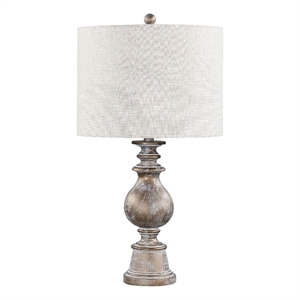 coaster brie fabric drum shade table lamp in oatmeal and antique gold