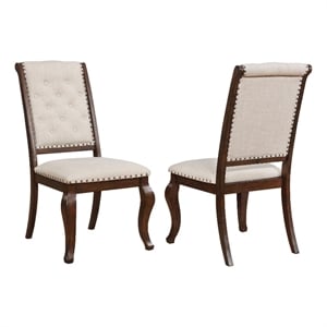 coaster brockway fabric tufted dining chairs cream and antique java