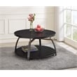 Dacre Round Engineered Wood Top Coffee Table Dark Charcoal