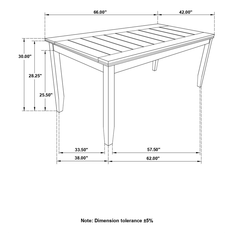 Dalila Rectangular 66-inch Wood Dining Table Dark Grey