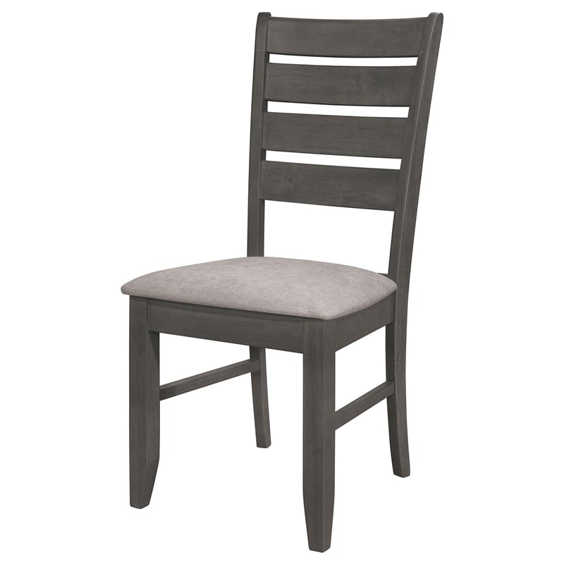 Dalila Wood Dining Side Chair Dark Grey