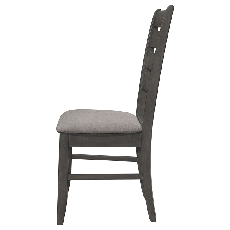Dalila Wood Dining Side Chair Dark Grey