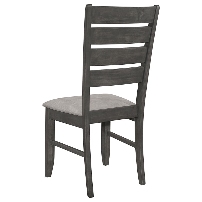 Dalila Wood Dining Side Chair Dark Grey