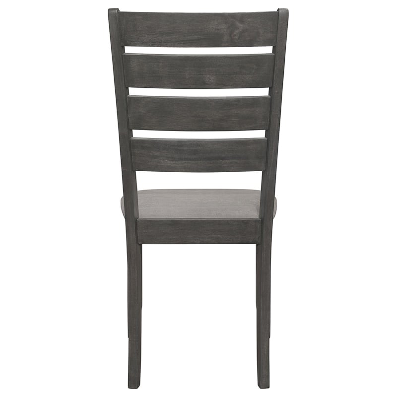 Dalila Wood Dining Side Chair Dark Grey
