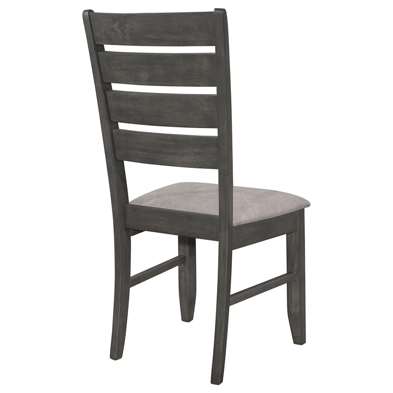 Dalila Wood Dining Side Chair Dark Grey