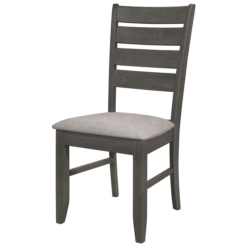 Dalila Wood Dining Side Chair Dark Grey