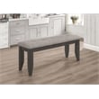 Dalila Fabric Upholstered Wood Dining Bench Dark Grey