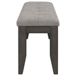 Dalila Fabric Upholstered Wood Dining Bench Dark Grey