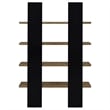 Danbrook 71-inch 4-shelf Bookshelf Black and Aged Walnut