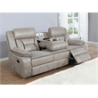 Greer Upholstered Motion Reclining Sofa Taupe
