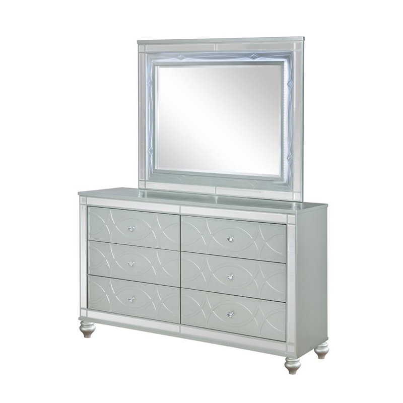 Gunnison 6-drawer Dresser Silver Metallic