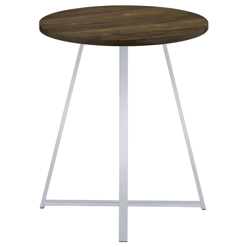 Burkhart Round 35-inch Pub Height Bistro Bar Table Brown Oak