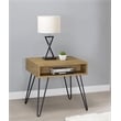 Fanning Engineered Wood Side End Table Golden Oak