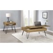 Fanning Engineered Wood Side End Table Golden Oak