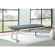 Coaster Beaufort Velvet Upholstered Dining Bench in Steel Gray
