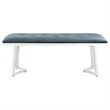 Coaster Beaufort Velvet Upholstered Dining Bench in Steel Gray
