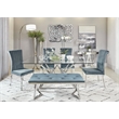 Coaster Beaufort Velvet Upholstered Dining Bench in Steel Gray