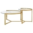Delia 2-Piece Round Glass Top Nesting Coffee Table Gold