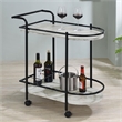 Desiree 2-tier Faux Marble Shelf Metal Bar Cart Black