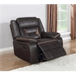 Greer Upholstered Swivel Glider Recliner Chair Brown