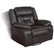 Greer Upholstered Swivel Glider Recliner Chair Brown