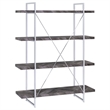 Grimma 63-inch 4-shelf Bookshelf Rustic Grey and Chrome