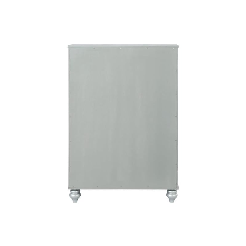 Gunnison 5-drawer Bedroom Chest Silver Metallic